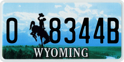 WY license plate 08344B