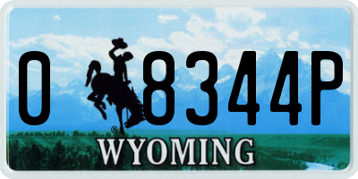 WY license plate 08344P