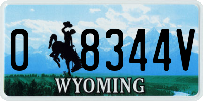WY license plate 08344V