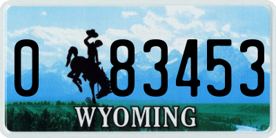 WY license plate 083453