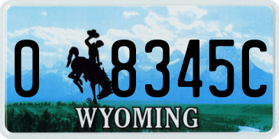 WY license plate 08345C
