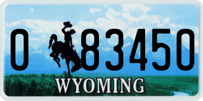 WY license plate 08345O