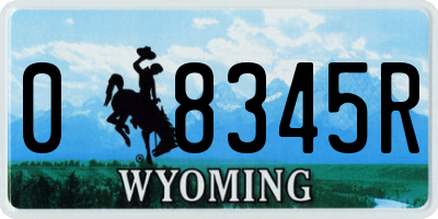 WY license plate 08345R