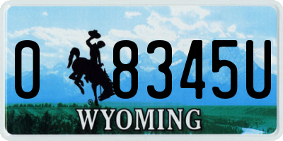 WY license plate 08345U