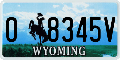 WY license plate 08345V