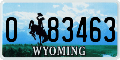 WY license plate 083463