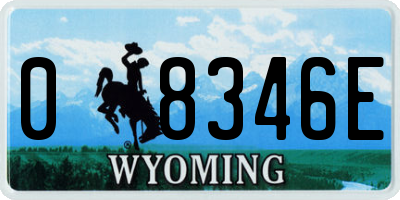 WY license plate 08346E