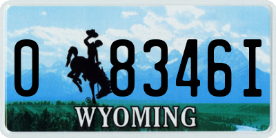 WY license plate 08346I