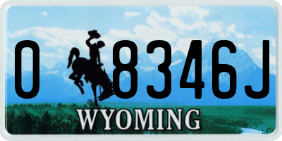 WY license plate 08346J