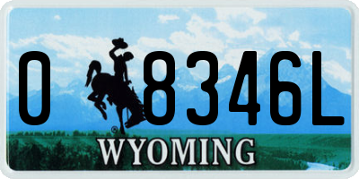 WY license plate 08346L