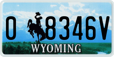 WY license plate 08346V
