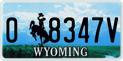 WY license plate 08347V