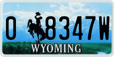 WY license plate 08347W