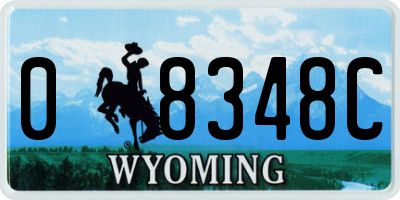 WY license plate 08348C