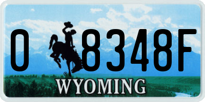 WY license plate 08348F