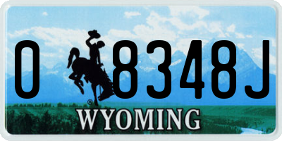 WY license plate 08348J