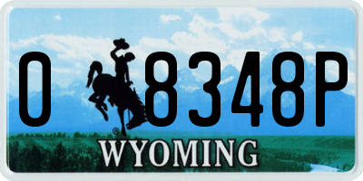WY license plate 08348P