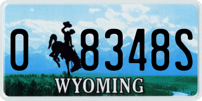 WY license plate 08348S