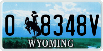 WY license plate 08348V