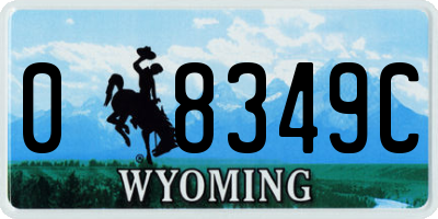WY license plate 08349C