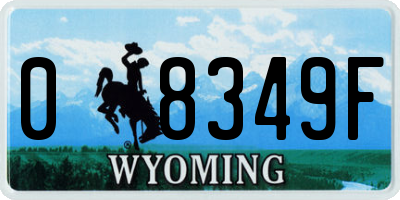 WY license plate 08349F