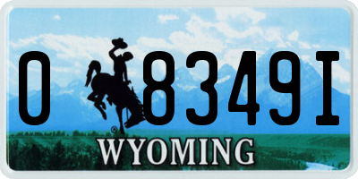 WY license plate 08349I