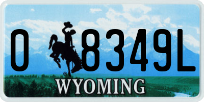 WY license plate 08349L