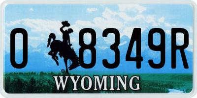 WY license plate 08349R