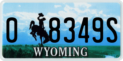 WY license plate 08349S