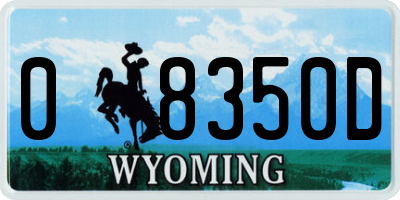 WY license plate 08350D