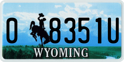 WY license plate 08351U