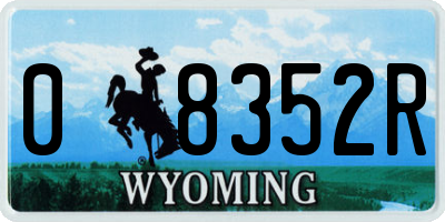 WY license plate 08352R