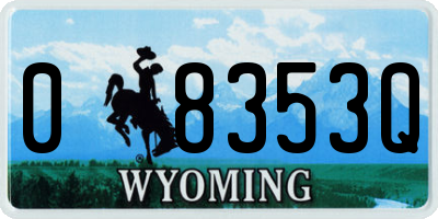 WY license plate 08353Q