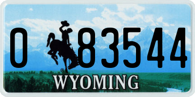 WY license plate 083544