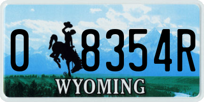 WY license plate 08354R