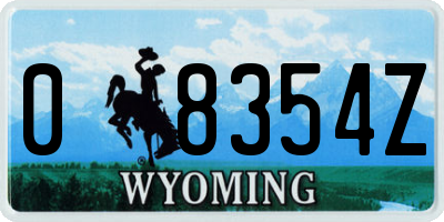 WY license plate 08354Z