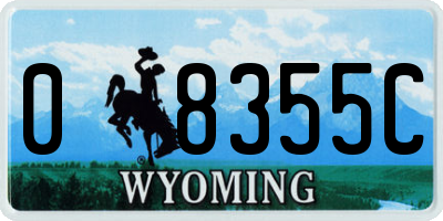 WY license plate 08355C