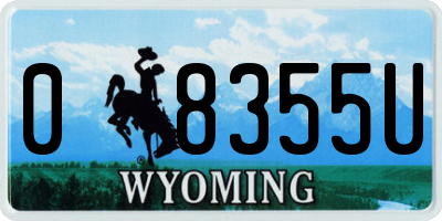WY license plate 08355U