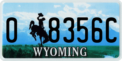WY license plate 08356C