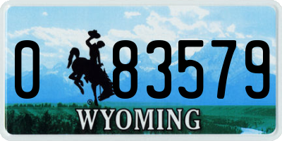 WY license plate 083579