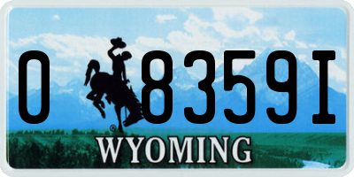 WY license plate 08359I