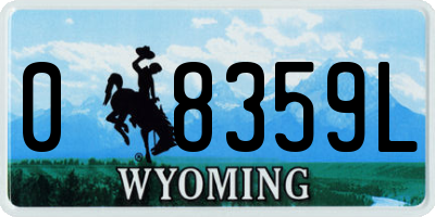 WY license plate 08359L