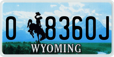 WY license plate 08360J