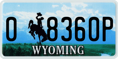 WY license plate 08360P