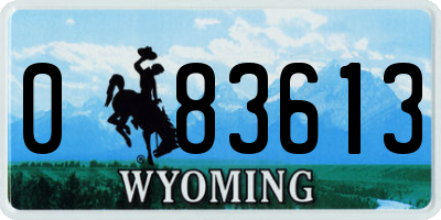 WY license plate 083613