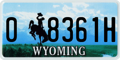 WY license plate 08361H
