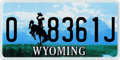 WY license plate 08361J