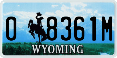 WY license plate 08361M