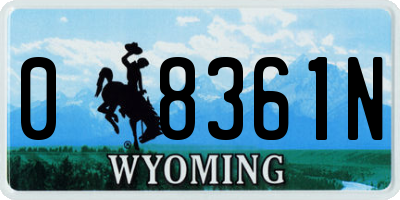 WY license plate 08361N