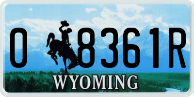 WY license plate 08361R